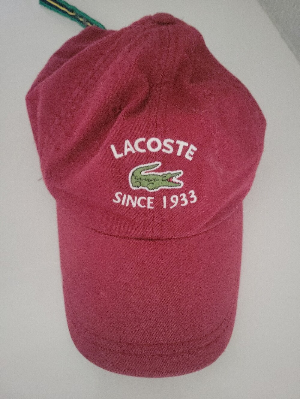 Vintage Lacoste Hat Cap Adjustable Strap Back Embroidered Gator Since 1933 Red